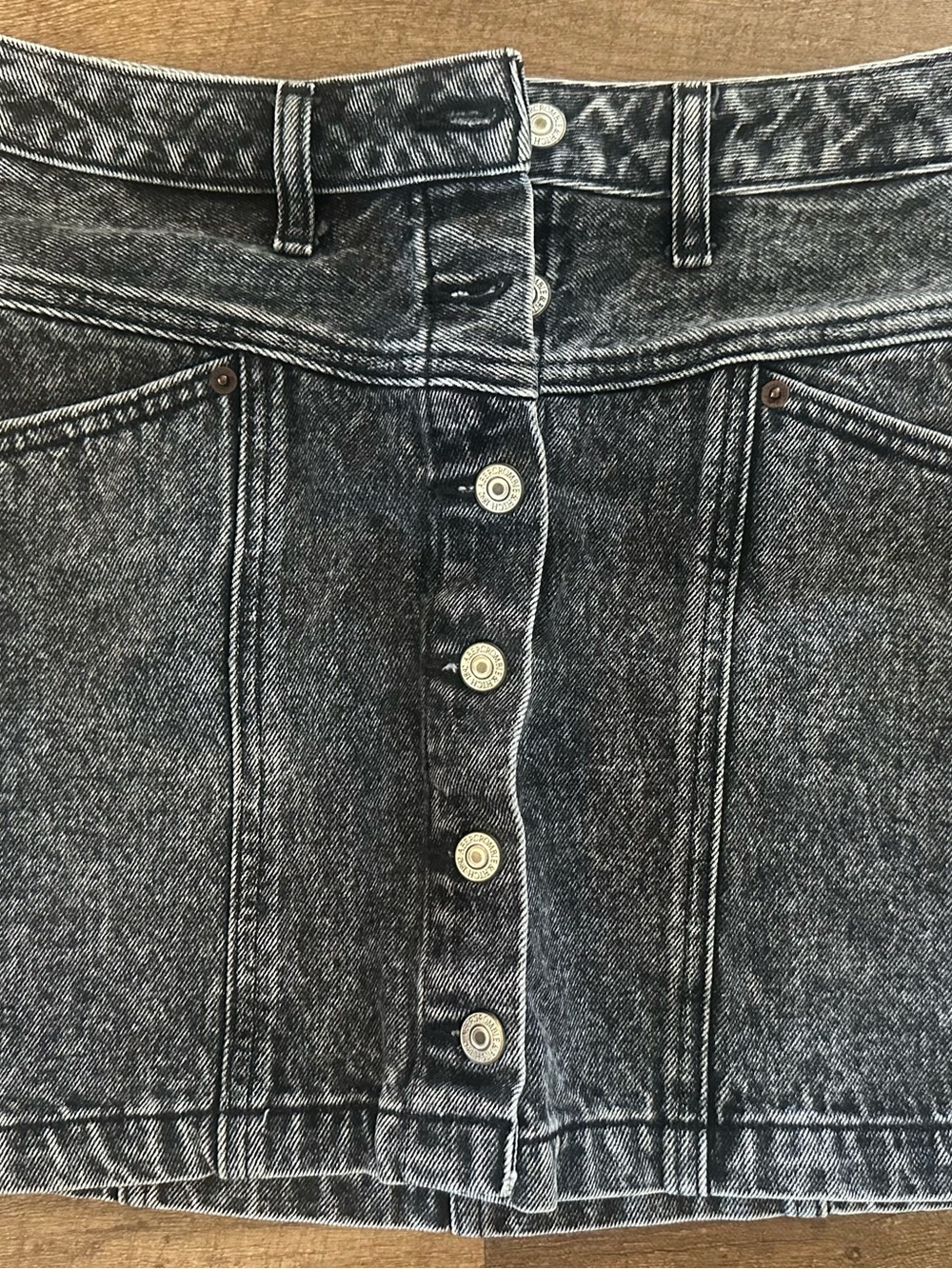 Abercrombie & Fitch Black Acid-Wash Mini Skirt